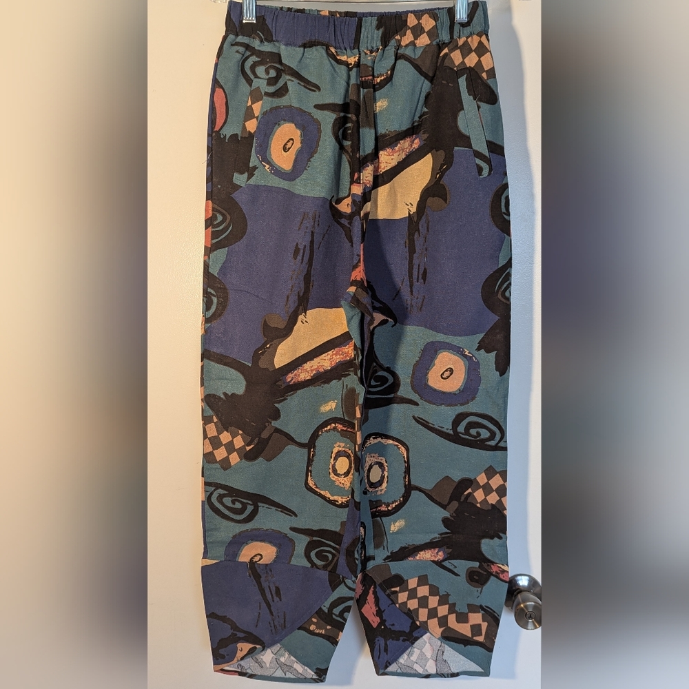 New W/Tag Medium OneIne New Elegance 100% Cotton Pants Multicolor Pattern
